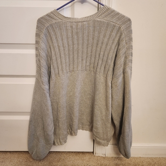 American Eagle Gray Cardigan Oversized Fit Size M #R408 - Picture 3 of 5